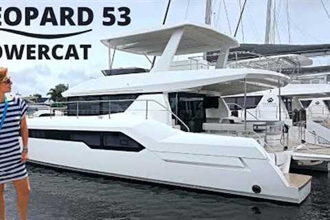 $1,300,000 2020 LEOPARD 53 POWER CATAMARAN Yacht WALKTHROUGH &amp; SPECS / LIVEABOARD Cruising..