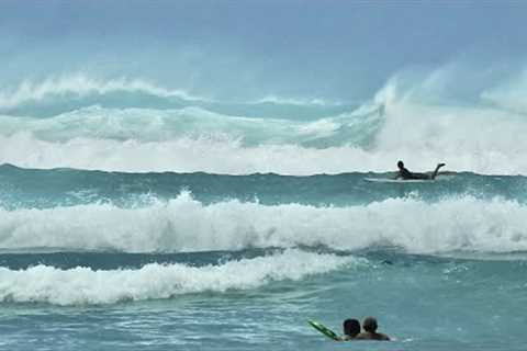Large South Swell Waikiki Beach, Hawaii July 17, 2022