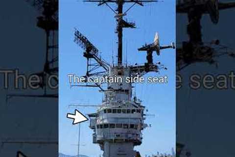 Where is the captain''s cabin, chair, and seat located on an aircraft Carrier?