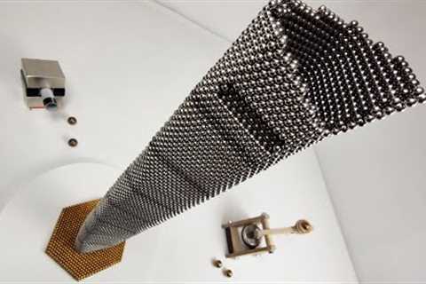 Magnetic guns VS Shanghai Tower made of magnetic balls | Magnetic Games