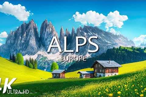 FLYING OVER THE ALPS (4K Video UHD) - Relaxing Music With Beautiful Nature Scenery For Stress Relief