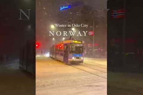 norway sun at night |norway oslo snowfall #shorts