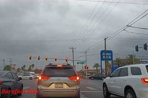 Vegas Stormy Weather Drive Southbound Streets of East Las Vegas, Nevada, U.S.A.