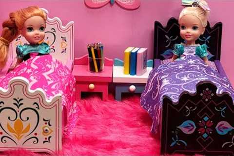 Go to bed ! Elsa &amp; Anna toddlers - bedtime - breakfast morning routine - Barbie dolls