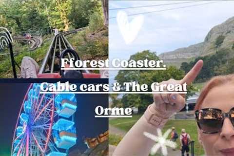 Llandudno at night. Fforest Zip World Coaster. The Great Orme cable car &amp; tram. The Headlands..