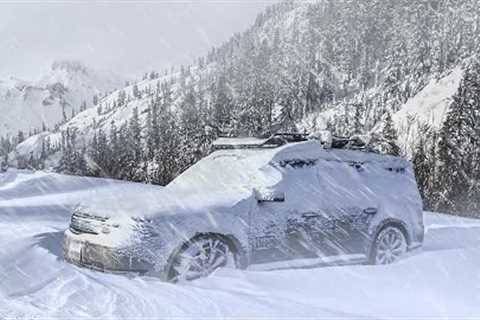 SURVIVING A BLIZZARD IN A CAR! | Crazy Snowstorm Winter Car Camping in the Mountains