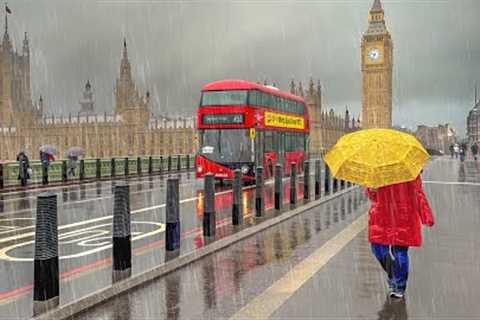 Tourists Love THIS London Weather? Grey &amp; Rainy Central London Walk - 4K HDR 60FPS