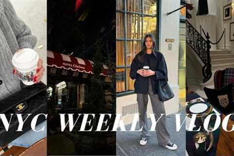 NYC VLOG: Christmas decor haul, colder weather outfit ideas, new in unboxings + more!