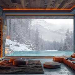 Cozy Winter Cabin Ambience with Sweet Piano Jazz Music &amp; Fireplace Sound for Relax, Study,Deep..