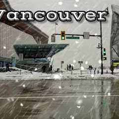 🇨🇦 [4K] ❄️❄️❄️ Driving in The Snowfall,  Downtown Vancouver, BC Canada 2024
