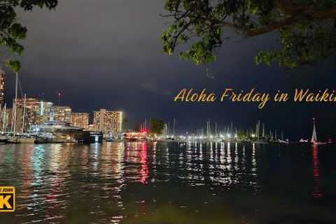 Waikiki Driving 🌈 Aloha Friday Fireworks and Waikiki Night Driving 🌴 Hawaii 5K